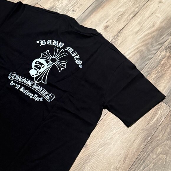 BATHING APE X CHROME HEARTS TEE Baby Milo BlackT-Shirt - Picture 3 of 4